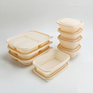 コーンスターチ使い捨て2コンパートメント弁当箱使い捨てテイクアウトPpプラスチック5コンパートメントランチボックスオフィス用 - Product Image 2