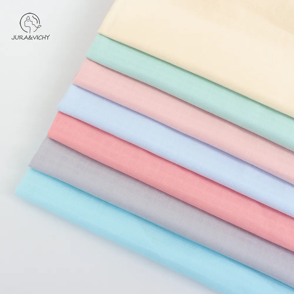 Tela tejida de muselina de gasa doble de algodón 160 de 100% cm de ancho de alta calidad para confeccionar prendas y ropa de bebé