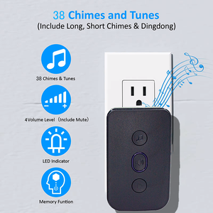 Wireless Smart Doorbell Set 2 Receivers Battery Button 38 Melodies 4-Level Volume LED <strong>Flash</strong> Smart Door Phones <strong>Memory</strong> <strong>Function</strong> - Product Image 5