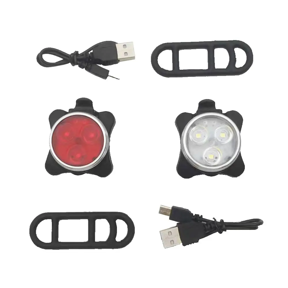 USB wiederauf ladbare LED Fahrrad licht Sicherheits licht Lauflicht Set