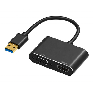 2 in1 USB 3.0 a HDMI HDTV VGA femmina 1080P doppio cavo adattatore convertitore di uscita