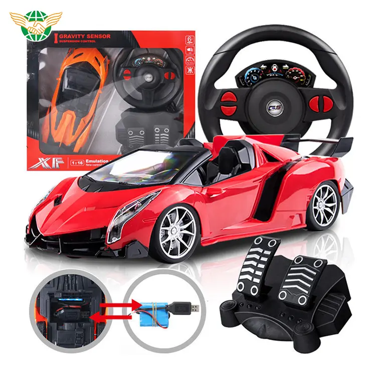 1:16 Gravity Sensor Steering Wheel Remote Control Car With LED Lights Juguete Carros A Control Remoto Coches RC Car Toys