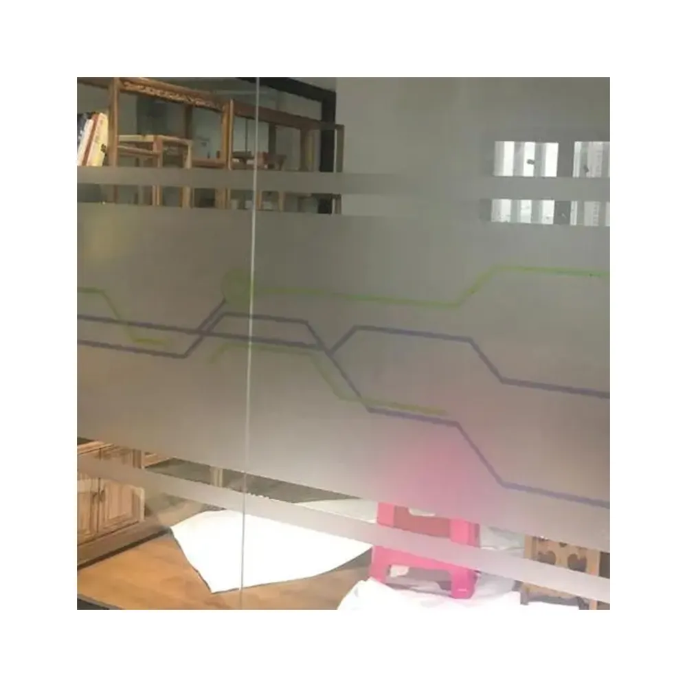 Wasserdichter PVC selbstklebender gefrosteter Aufkleber Glasfenster-Sichtschutzfolie für Schlafzimmer Badezimmer Bürodekoration