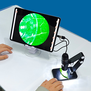 Microscopio Digital USB portátil 1600X con fuente de luz LED Microscopio de mano estéreo 3D 3 en 1 para uso en belleza - Product Image 6
