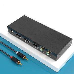 Divisor DisplayPort de 2 puertos, 1 entrada y 2 salidas, 4K, 60HZ, 1 distribuidor de ordenador, 2 monitores + adaptador de corriente, divisor DP 1x2
