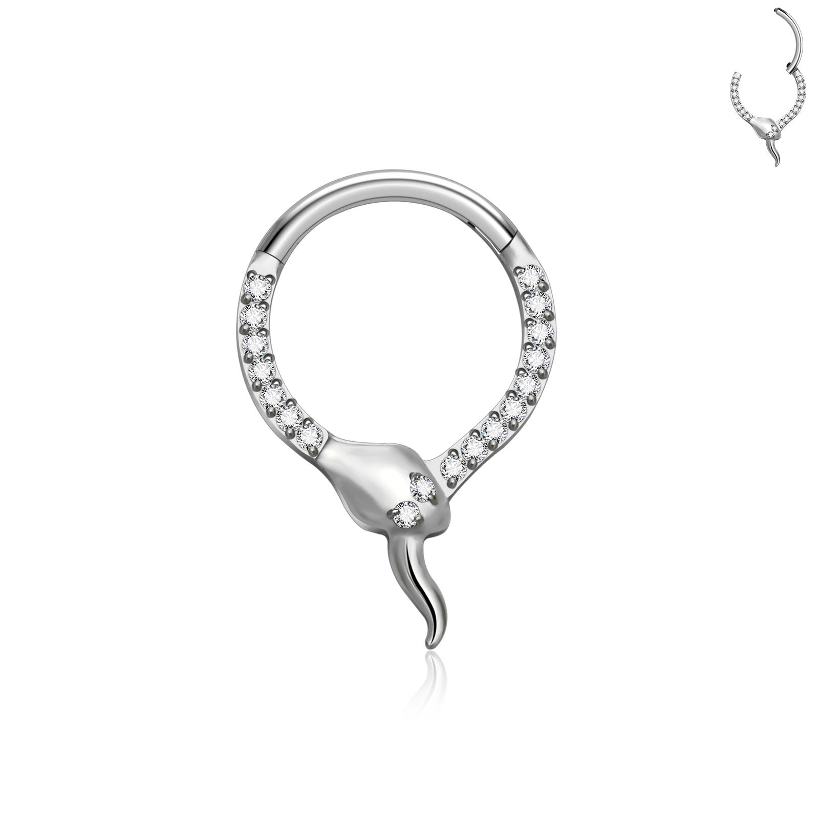 Design 1 Argent Blanc Zircon Yeux