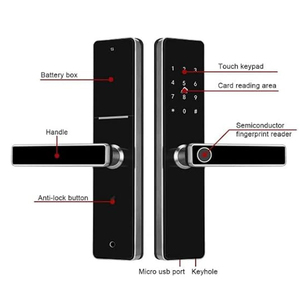 Elektrische Karte Keyless Entry Front Tastatur Holz Anti-Diebstahl-Passwort APP Smart Biometric Code TT Finger abdruck Türschloss - Product Image 3