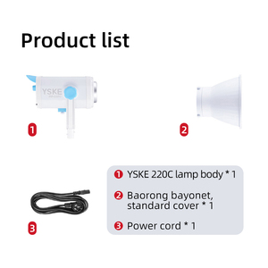 Yske ไฟ LED สีขาวหลากสี RGB 220W สำหรับถ่ายภาพในสตูดิโอแบบมืออาชีพสำหรับการถ่ายวิดีโอแบบสตรีมสด - Product Image 3