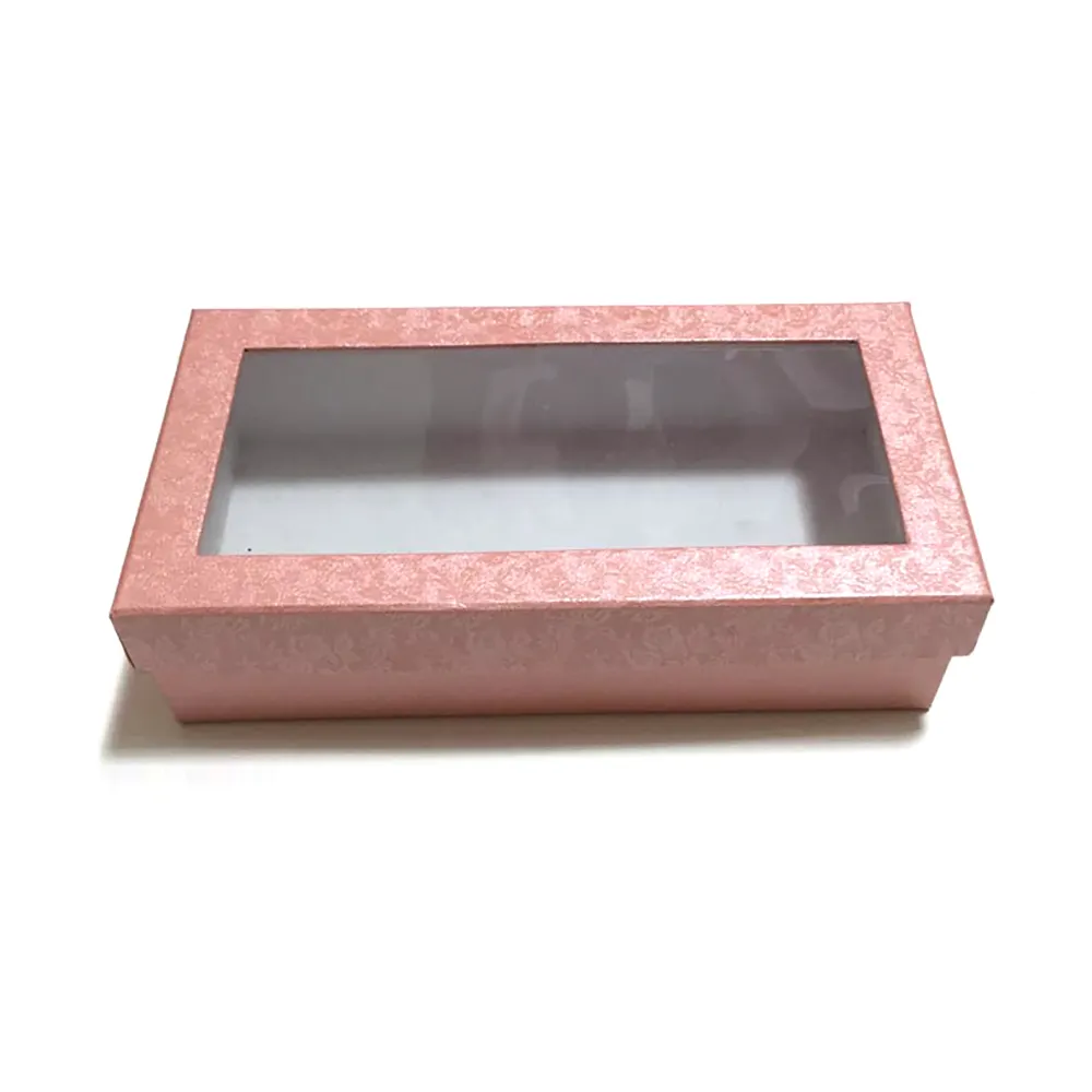 Caja de regalo personalizada transparente de Pvc para ventana, color oro rosa brillante