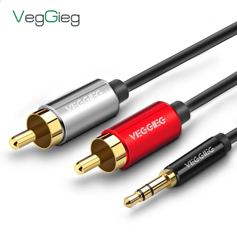 Populaire Produits Vente Chaude 3.5mm Audio Mâle à 2 Femelle Plaqué Or RCA Câble