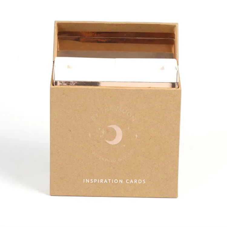 Kapaklı kağıt karton kraft kutusu özel kağıt kutu inspire adı kartvizit kutusu ambalaj