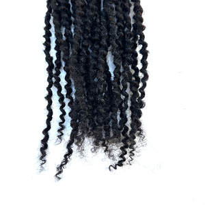 Textured Locs Human Hair Loc Extension Bundles Dreadlocks Extensions Full Handmade 100% Human Hair Extensions #1 Jet <strong>Black</strong> - Product Image 5