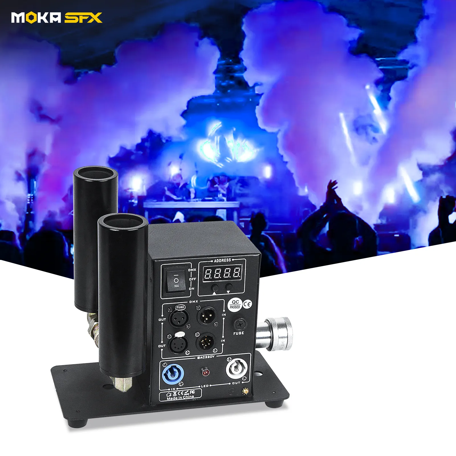 MOKA SFX Pro lighting Sound Dual Barrel CO2 N2 Kanonen effekt maschinen Smoke Stage FX