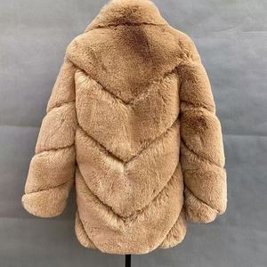 Vendita calda <span class=keywords><strong>cappotto</strong></span> invernale in pelliccia sintetica lungo soffice soprabito con chiusura a stampa leopardata - Product Image 4
