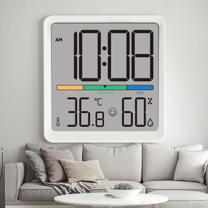Orologio da parete LCD appeso con Display temperatura e umidità indicazione del livello di Comfort accessorio frigorifero per uso domestico