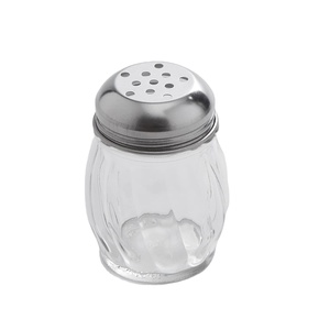 Stainless Steel Cheese Shaker with Slotted Top and Glass <strong>Spice</strong> <strong>Jars</strong> with Perforated Tops Set of <strong>2</strong> for Complete Seasoned Kitchen - Product Image 1