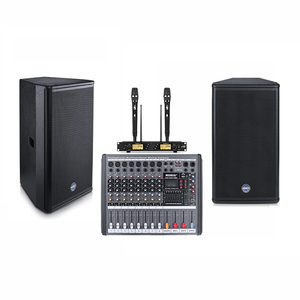Lanzamiento de nuevo producto, juego de altavoces individuales de 15 pulgadas con amplificador, Sistema de música, sistema de altavoces pa activo