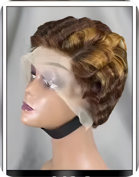 Ombre 4/30 #13X4 bouclés Pixie coupe perruque