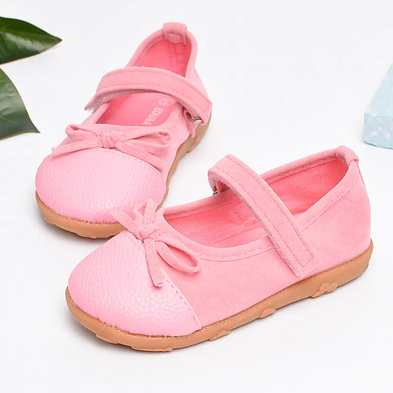 Zapatos de vestir para niñas, calzado de princesa de PU con lazo, bonito, rosa, último diseño