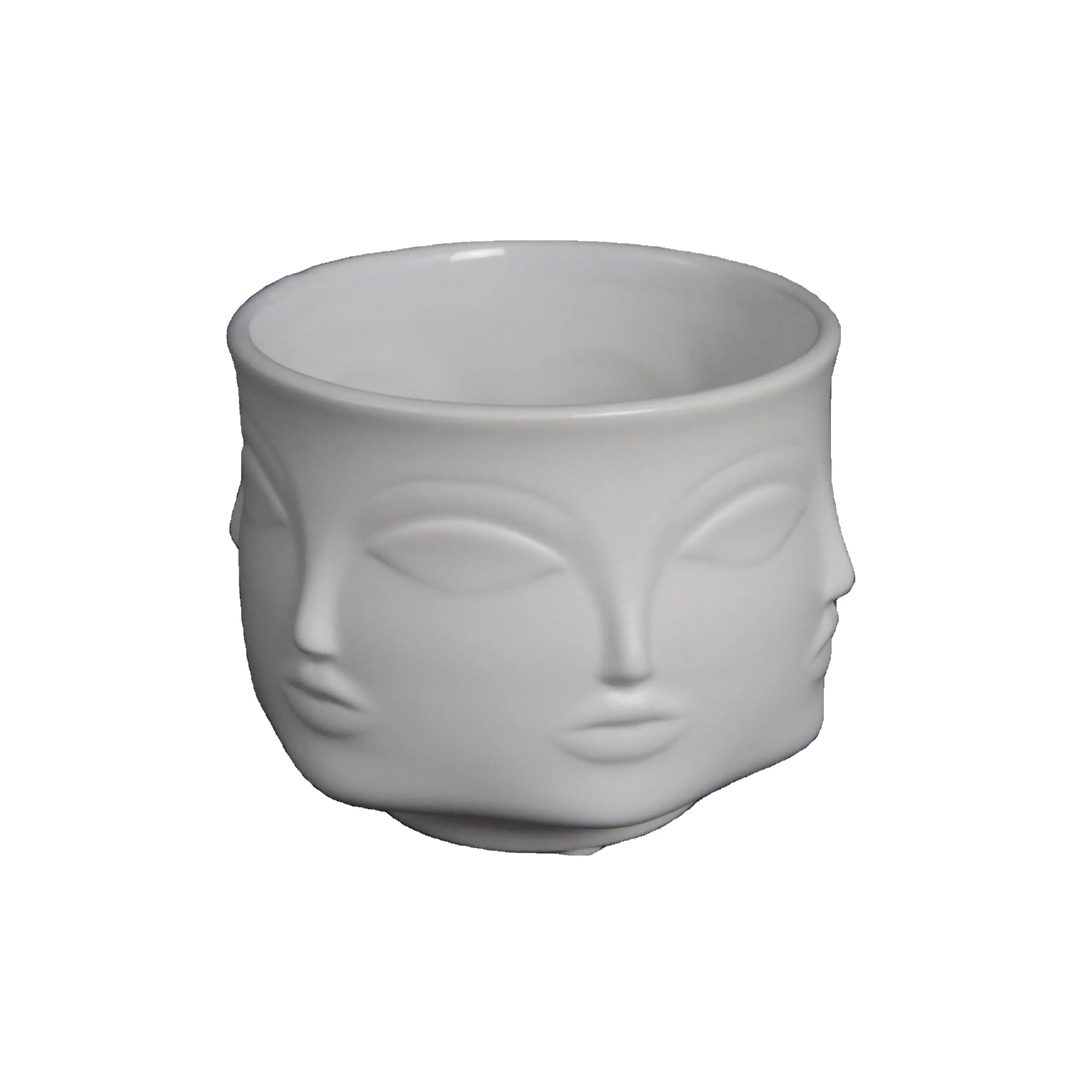 2023 decorazioni per interni Mini fioriere in ceramica a forma di figura bianca vaso di fiori succulente