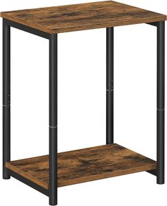 Rustic Wooden and Metal Beside <strong>End</strong> Sofa <strong>Table</strong> Bed Nightstand <strong>Table</strong> with Drawer for Bedroom