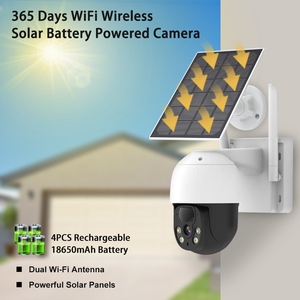 Novo Estilo Solar Câmera Digital Color Night Vision Alarme Aviso Empurre Mini WiFi Câmera Sem Fio Com Painel Solar