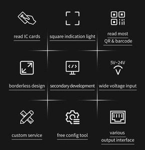 Escáner de código de barras Q300 1D 2D QR, USB RS232 para tarjeta IC y lector de acceso NFC, control de giradiscos - Product Image 6