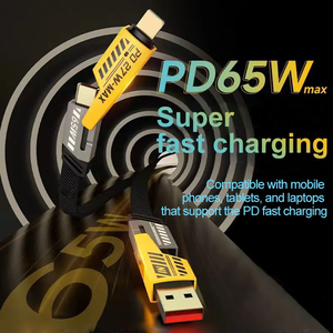 批发新款金属4合1 USB C数据线超快速PD 27W 65W PD充电器尼龙编织Usb C型3A电缆线 - Product Image 5