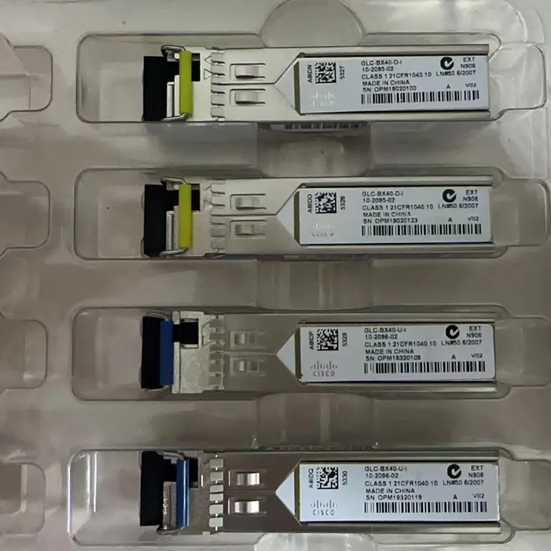 1.25G SFP Transceiver simpleks BIDI serat tunggal, modul SFP 1000 basis SFP 1490nm/1550nm 80kM LC DDM GLC-BX40-D-I/GLC-BX40-U-I