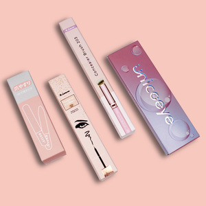 Gül altın folyo ile özel Logo baskılı metalik kağıt pembe Eyeliner ambalaj kutusu - Product Image 1