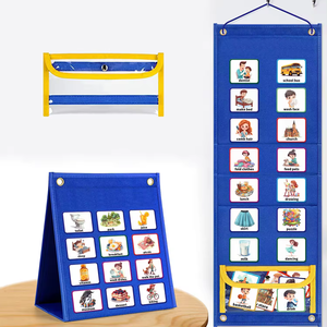 לוח שנה חזותי לילדים תרשים שגרות יומית עם 96 קלפים כיס לוח שנה אוטיזם למידה כלי התנהגותי צעצוע לבית ספר - Product Image 3