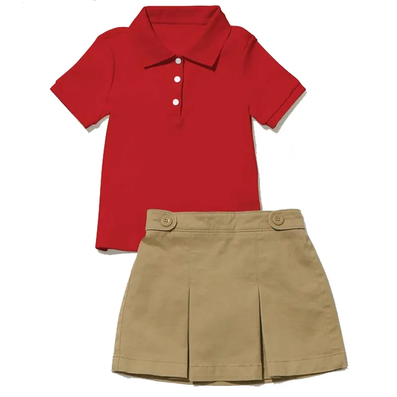 30 anni di esperienza di abbigliamento personalizzato per bambini in cotone per scuola primaria 2 pezzi set di abiti per ragazze unifo estivo