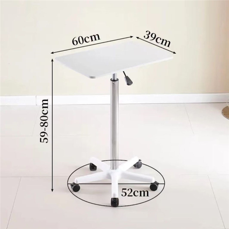 Blanc - Hauteur de la table à roulettes - 60-80 cm
