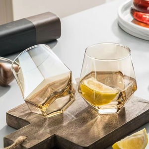 10盎司钻石形礼品酒杯，现代彩虹酒杯，供应葡萄酒鸡尾酒威士忌