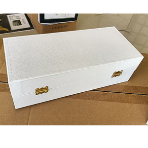 PUレザーボックス長方形木製収納フリップMDFウッドギフトボックス手作りケースボックス - Product Image 4