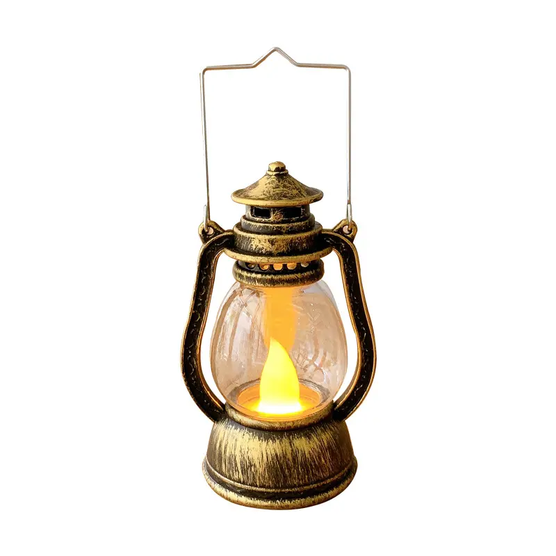 Lámpara de aceite pequeña retro Mini vela LED linterna lámpara de luz nocturna colgante adorno de Navidad decoración de fiesta Navidad