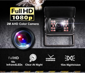 Ipaster 7in 4分体式显示汽车倒车后视镜四监视器 + 4 1080P 2M AHD汽车后/前/侧视图倒车摄像头套件