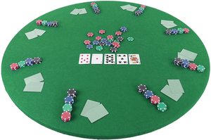 绿色毛毡牌桌游戏盖桌布弹性贴合圆桌圆桌36至48英寸 - Product Image 5