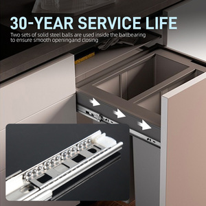 Aolisheng 304 Roestvrijstalen Lade Glijbaan Kogellager Volledig Verlengstuk Telescopisch Kanaal 45Mm Keuken Hardware Lade Rails - Product Image 3