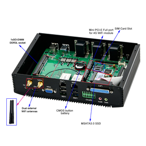 Mini pezzi industriali senza ventaglio per Computer con nucleo di Computer I7 4500U I5 4200U Computer Desktop 6 * COM 2 * LAN VGA & HD Win10/Linux industriale Mini PC - Product Image 3