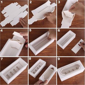 Lớn Đồng Bằng Rỗng Thùng Carton Trắng Macaron Hộp Rõ Ràng Cửa Sổ Giấy Bao Bì Cho Các Mặt Hàng Bánh Bánh Nướng Bánh Nhỏ Cupcakes Cho Cookie - Product Image 4