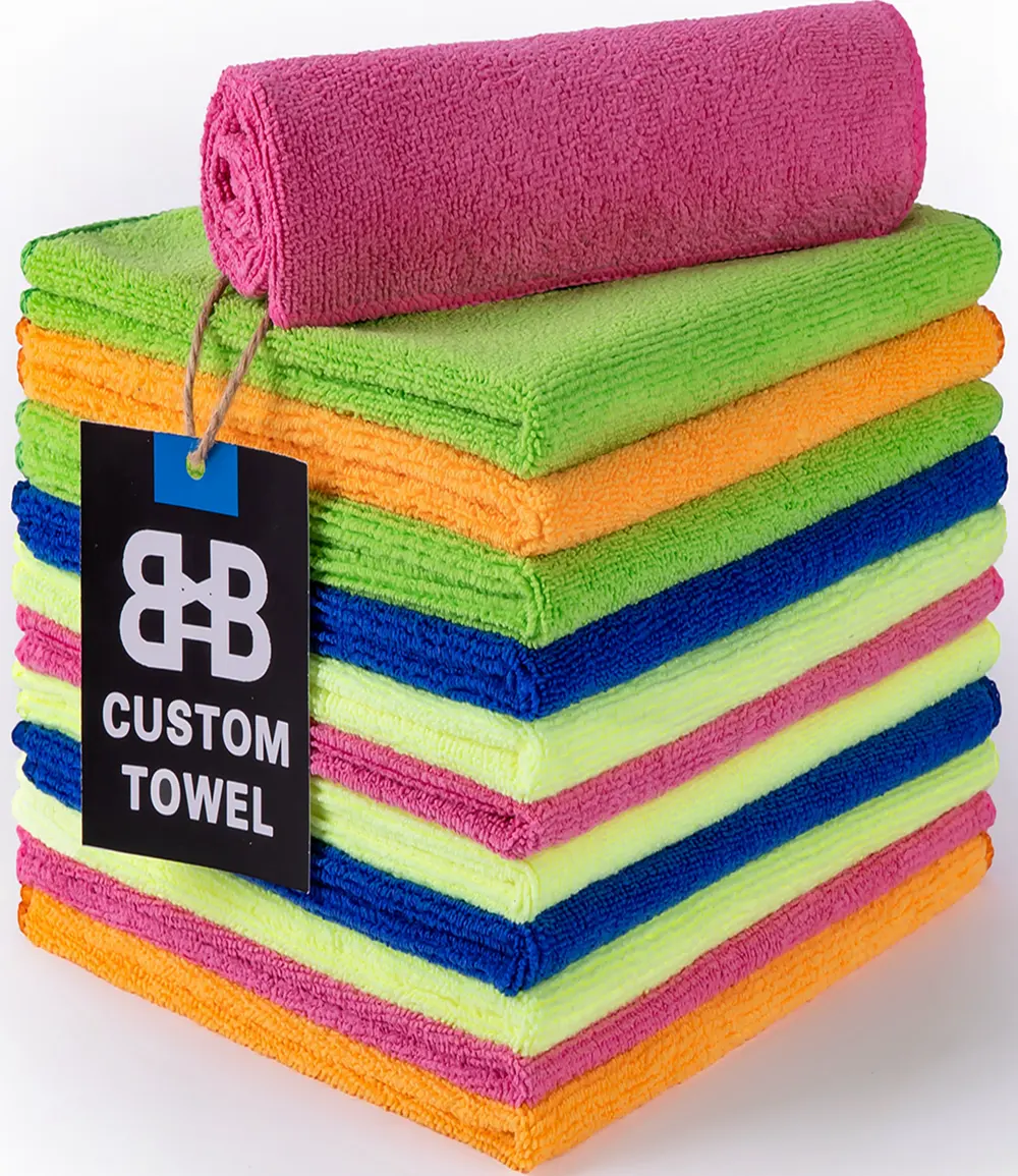40x40 toalhas coloridas do carro, detalhamento 100% microfibra pano de limpeza toalhas de microfibra