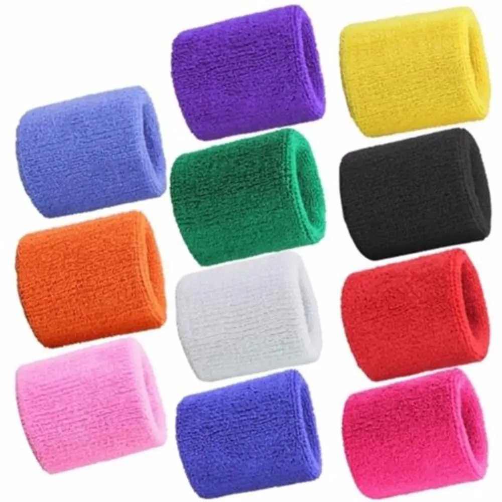 Thể Thao Sweatband Cotton Vải Cổ Tay Mồ Hôi Ban Nhạc Tennis Tập Thể Dục Bóng Rổ Dây Đeo Cổ Tay Hỗ Trợ Bảo Vệ