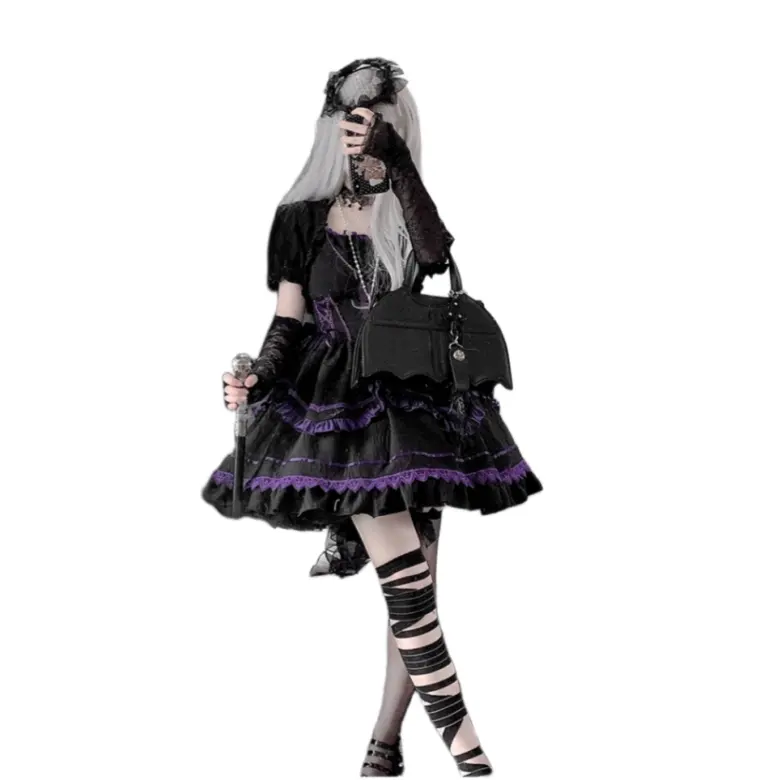 Vestido de Lolita para mulheres, vestido de estilo original, uso de boneca gótica escura, moda elegante e sexy, vestido de Lolita para adultos