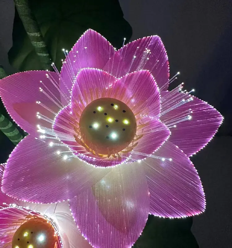 Lâmpada LED para decoração de exterior, novo estilo de fábrica, flores de lótus, 7 cores, mudança de cor, decoração de jardim, à prova d'água