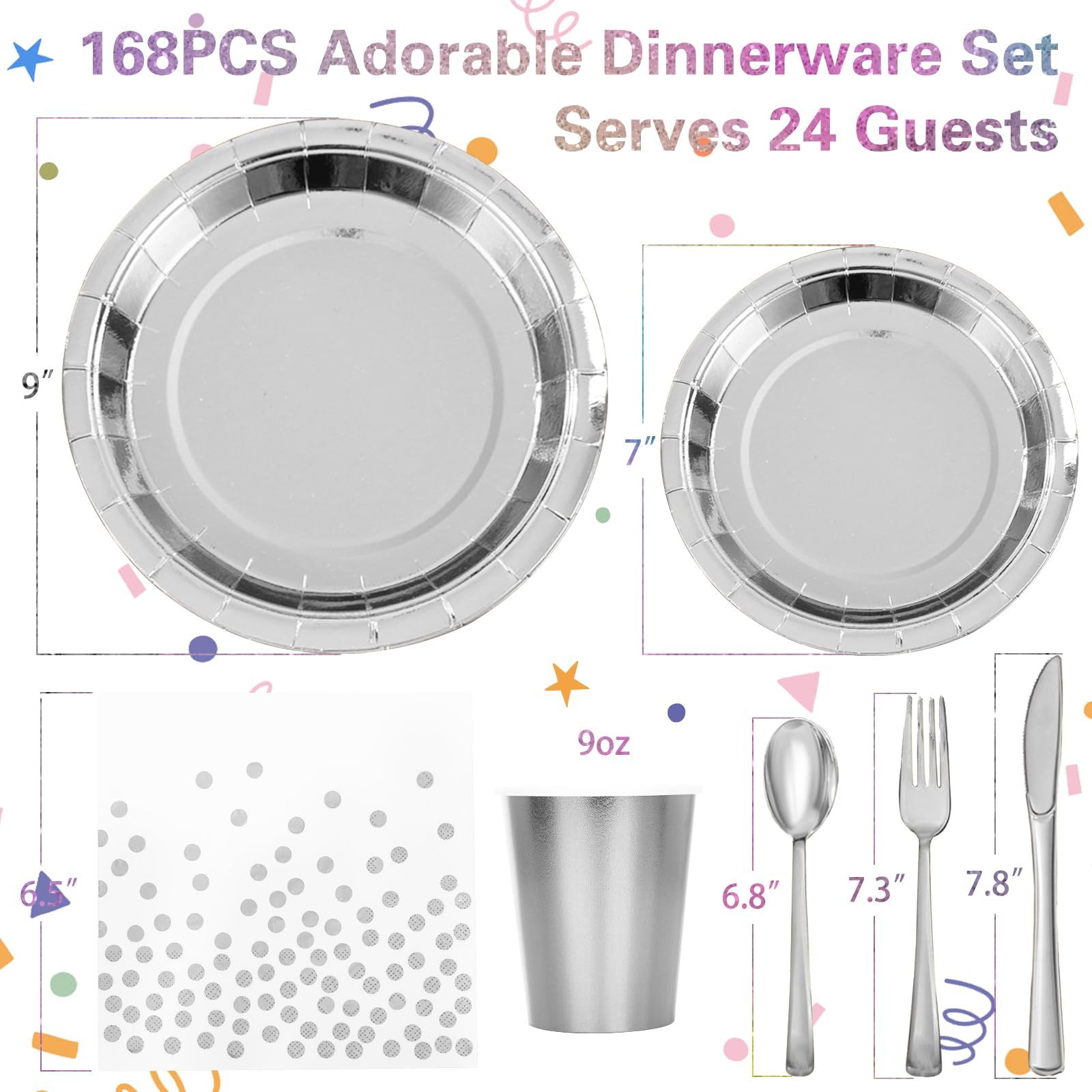 Argento 24 pezzi per set