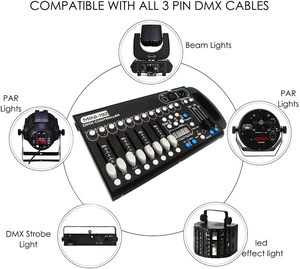 Universal DMX512 Controller 192 DMX512 Bühnen-DJ-Licht-Controller 240 verschiedene Szenenkonsole anwendbar auf 3-Pin-DMX-Kabel - Product Image 4