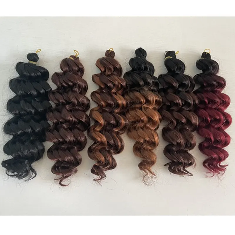 Extensions de cheveux synthétiques ondulés soyeux bouclés torsion tressage court boucles profondes Italie coiffure bouclée pour l'été