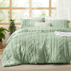 Tufted Boho Comforter thiết lập thân thiện với môi Vua kích thước với gối shams Chic thêu giường thiết lập mềm Jacquard Comforter - Product Image 2