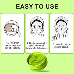 60 patchs sous les yeux masque coussinets Glow Jelly apaisant éclaircir les cernes calmant réduire les poches avocat sous les yeux patchs - Product Image 6